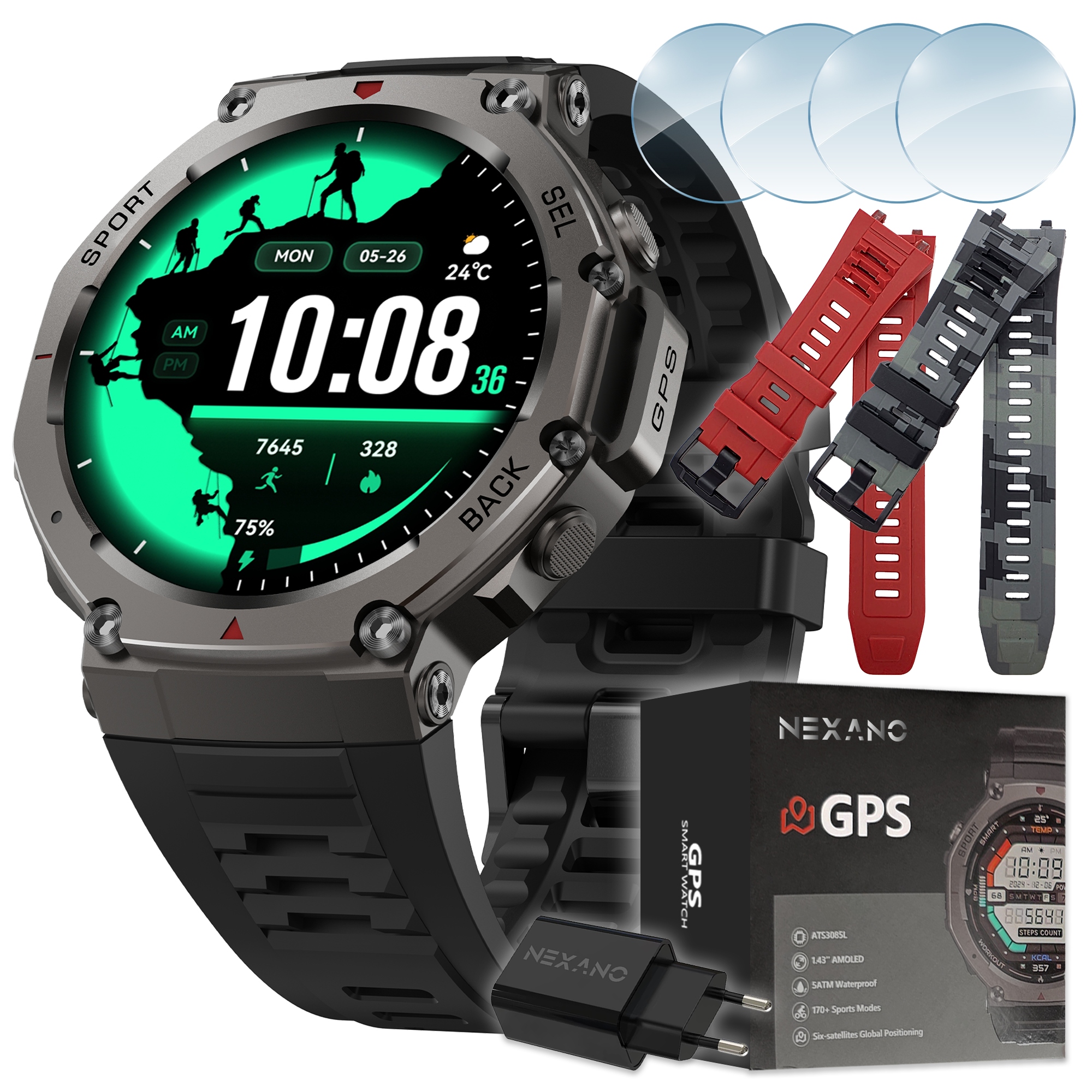 Smartwatch Męski Gps Zegarek Menu Polskie Rozmowy Zdrowie Smart Watch Sport