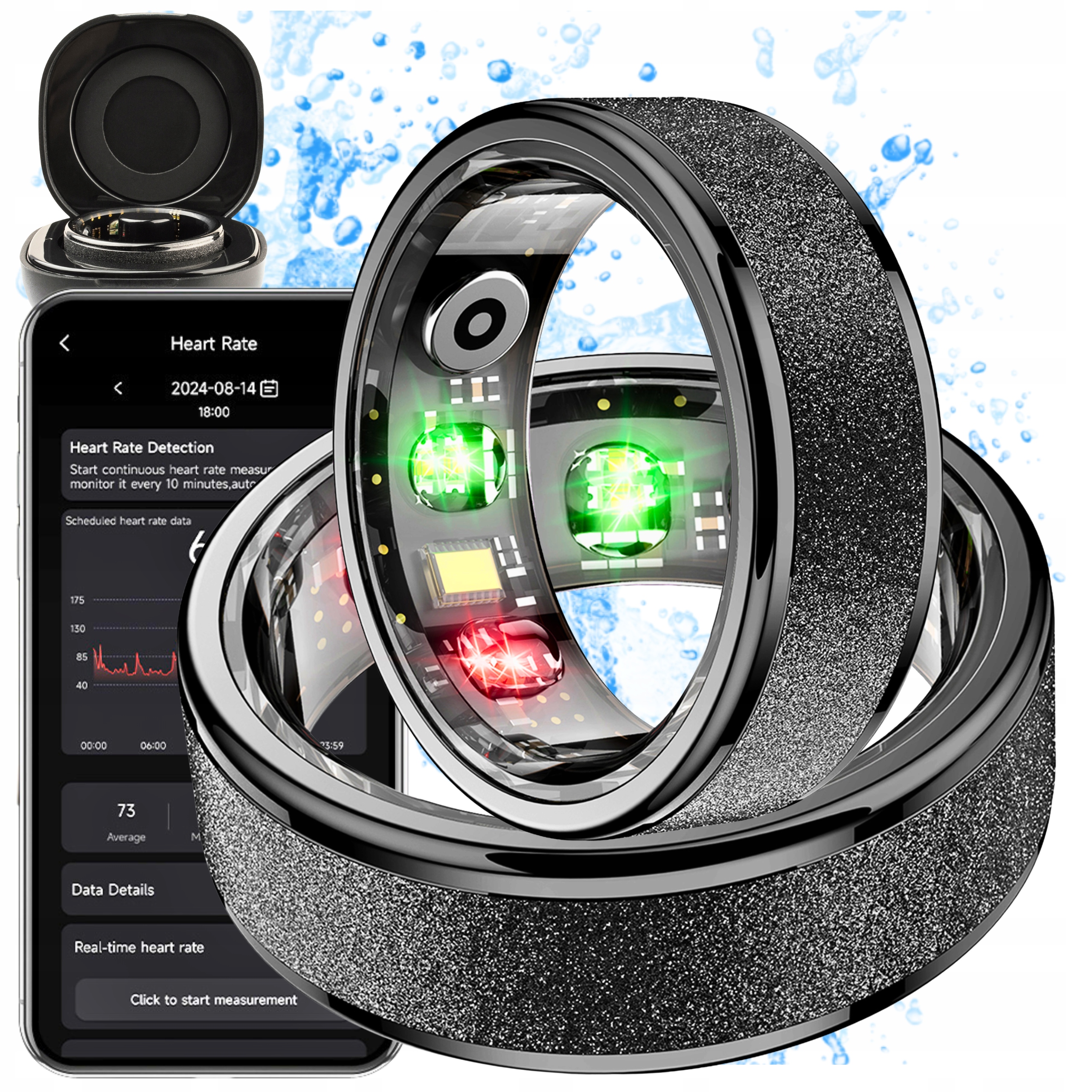 Smartring Colmi R10 czarny 21.6 mm rozmiar 12 monitoring zdrowia 5ATM