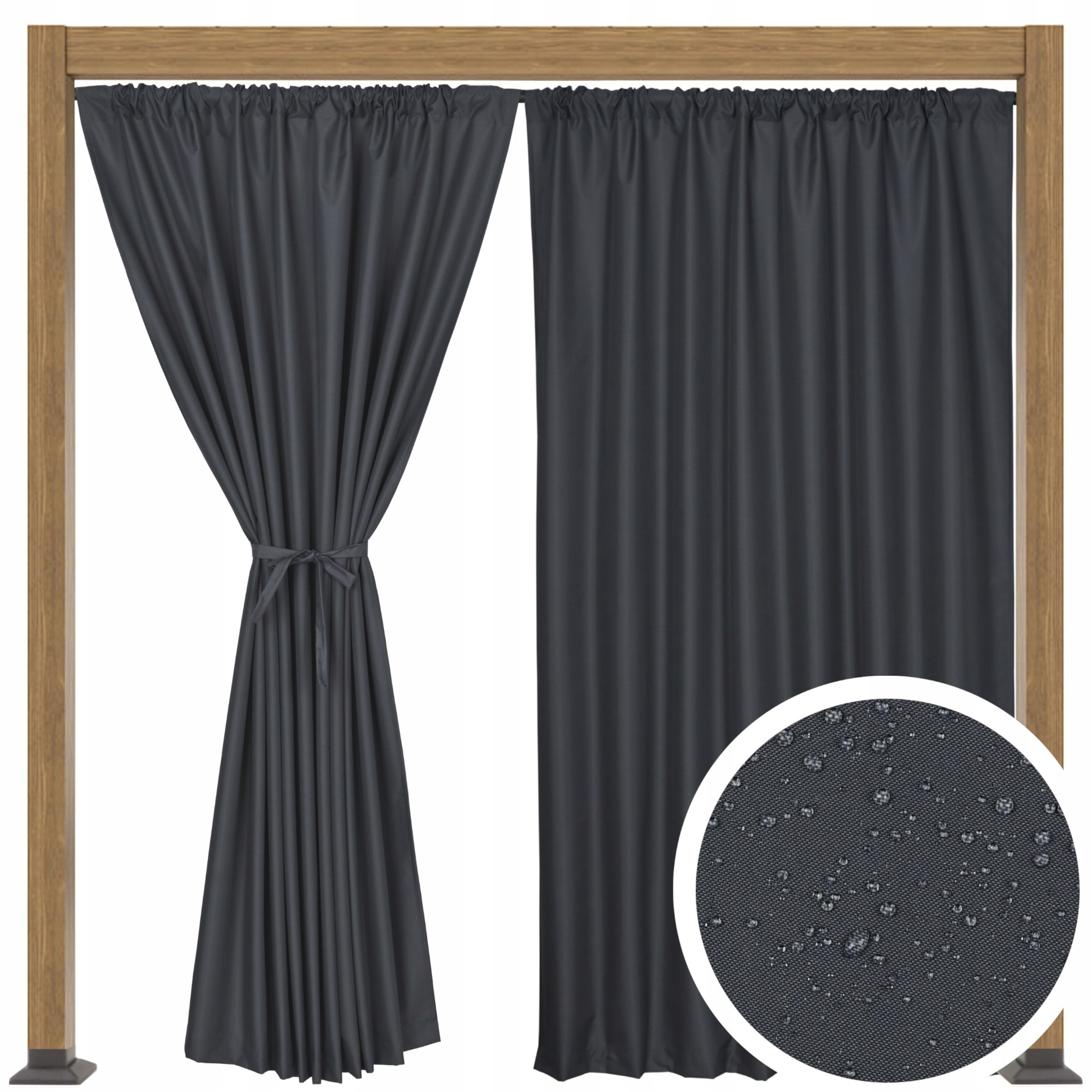 ZASŁONA TARASOWA OGRODOWA ZASŁONY TARASOWE OGRODOWE T 155x280 grafitowa