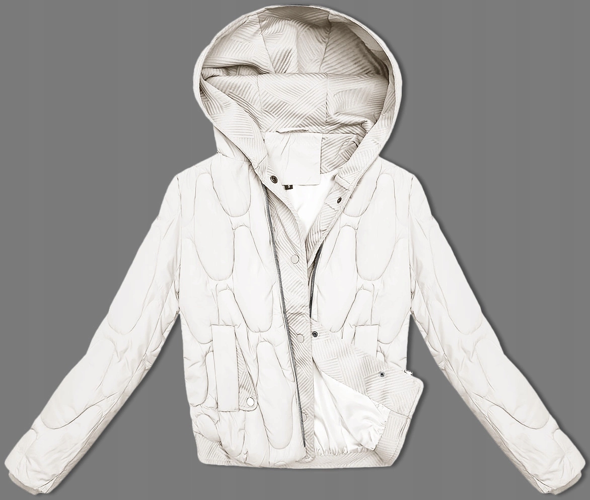 Krátká Prošívaná Bunda B8261 Ecru S (36)