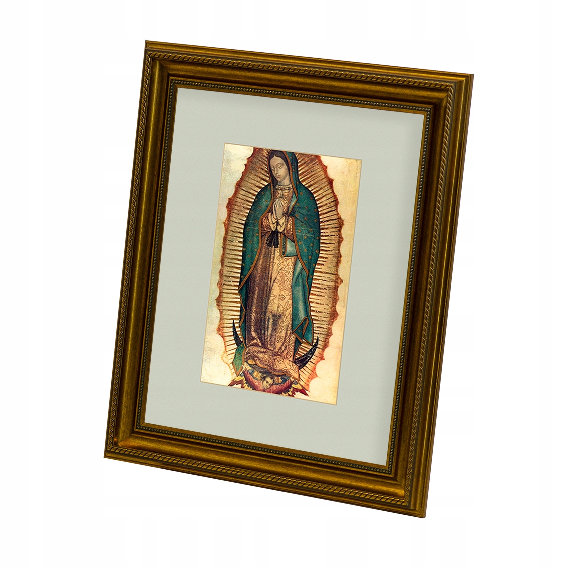 Panna Maria z Guadalupe tmavě zlatý rám 51x61