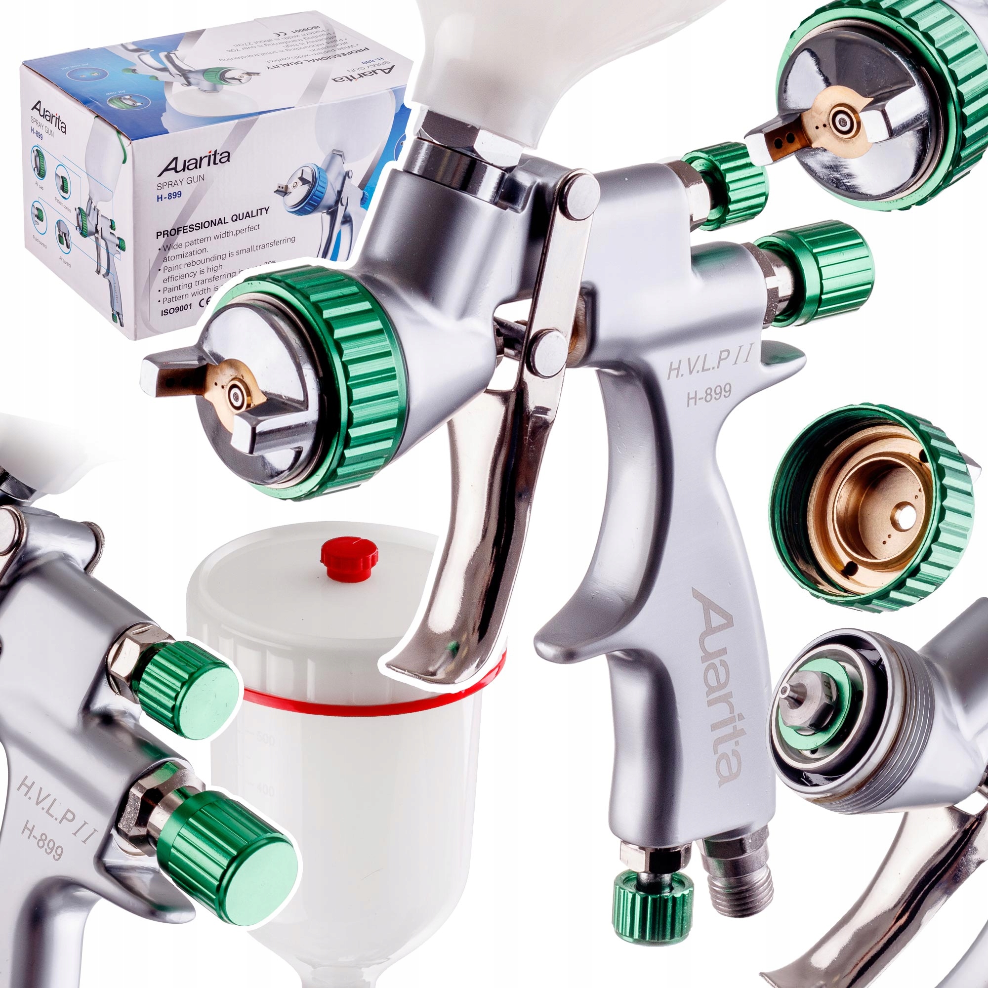 Lakovací Pistole Hvlp 1,4 MM Na Malování Nádrž 600 ML Profesionální