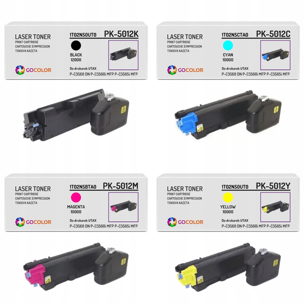 Nowy Zestaw 4X Toner PK-5012 CK8532 Cmyk do Utax P-C3565 i Mfp P-C3560 Dn
