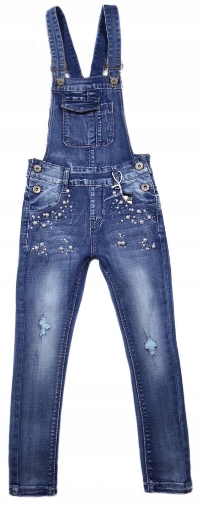 

Ogrodniczki miękki jeans 9310 Kornelia 116 perełki