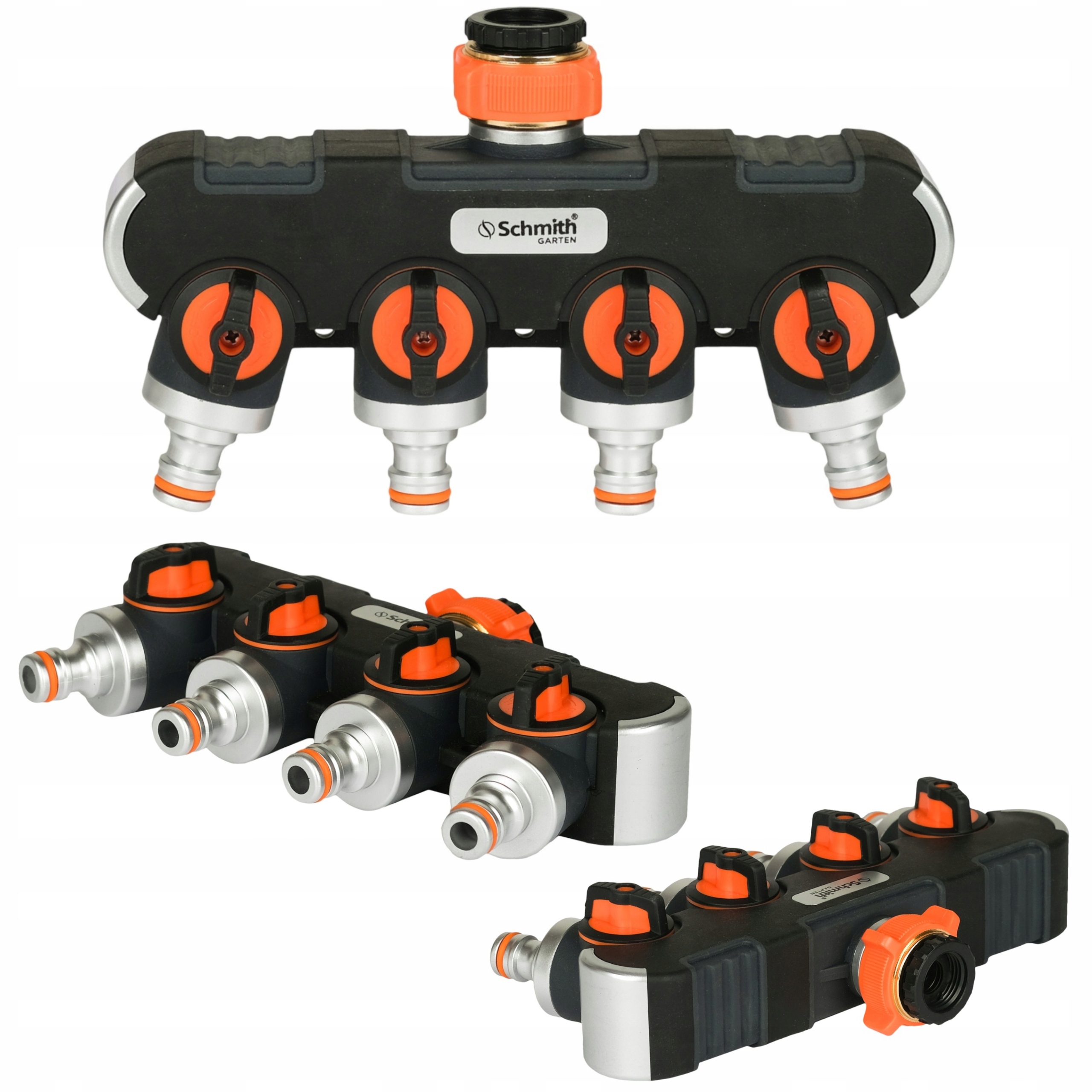 Rozdzielacz węża ogrodowy przyłącze z zaworami metalowy poczwórny