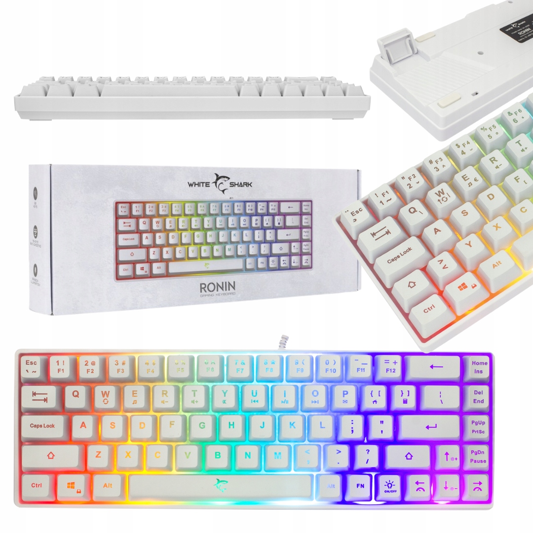 Klawiatura gamingowa Dla Gracza White Shark Ronin Biała Rgb