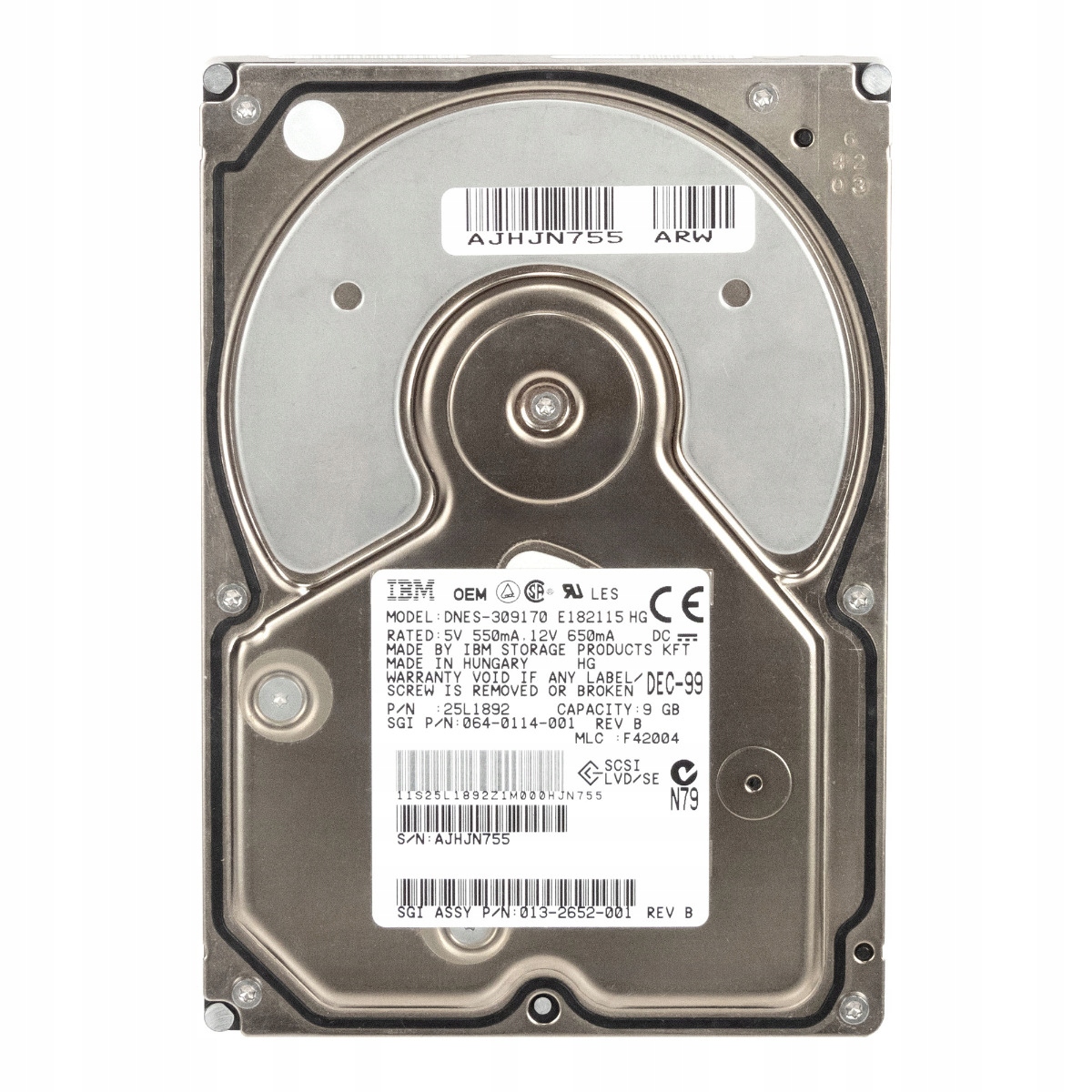 Sgi 013-2652-001 9GB 7.2K Scsi 3.5" DNES-309170