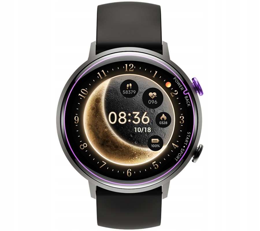 Rubicon RNCF29 černé chytré hodinky Amoled s funkcí hovoru SMARUB292