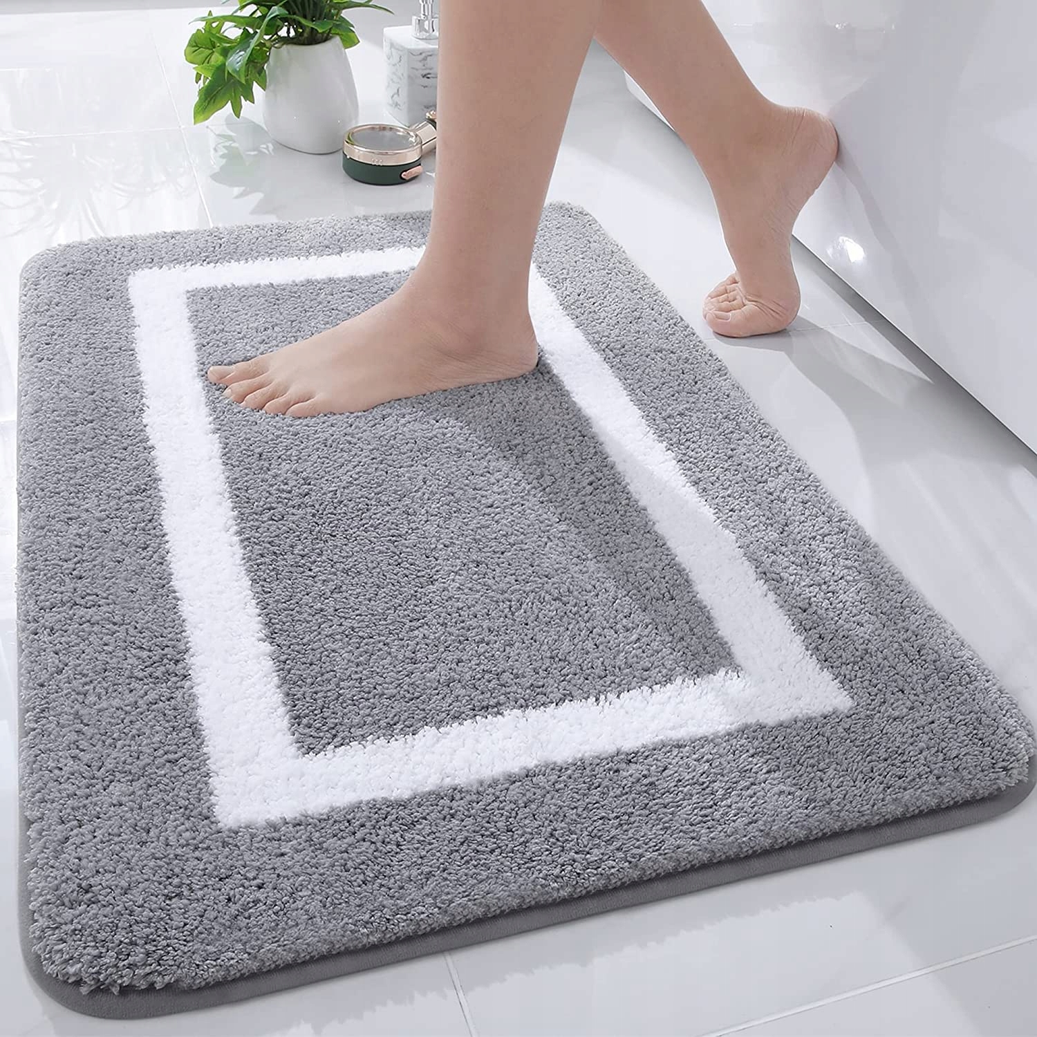 Koupelnové rohože Homaxy 40x60 cm Mikrovláknové Protiskluzové Šedé
