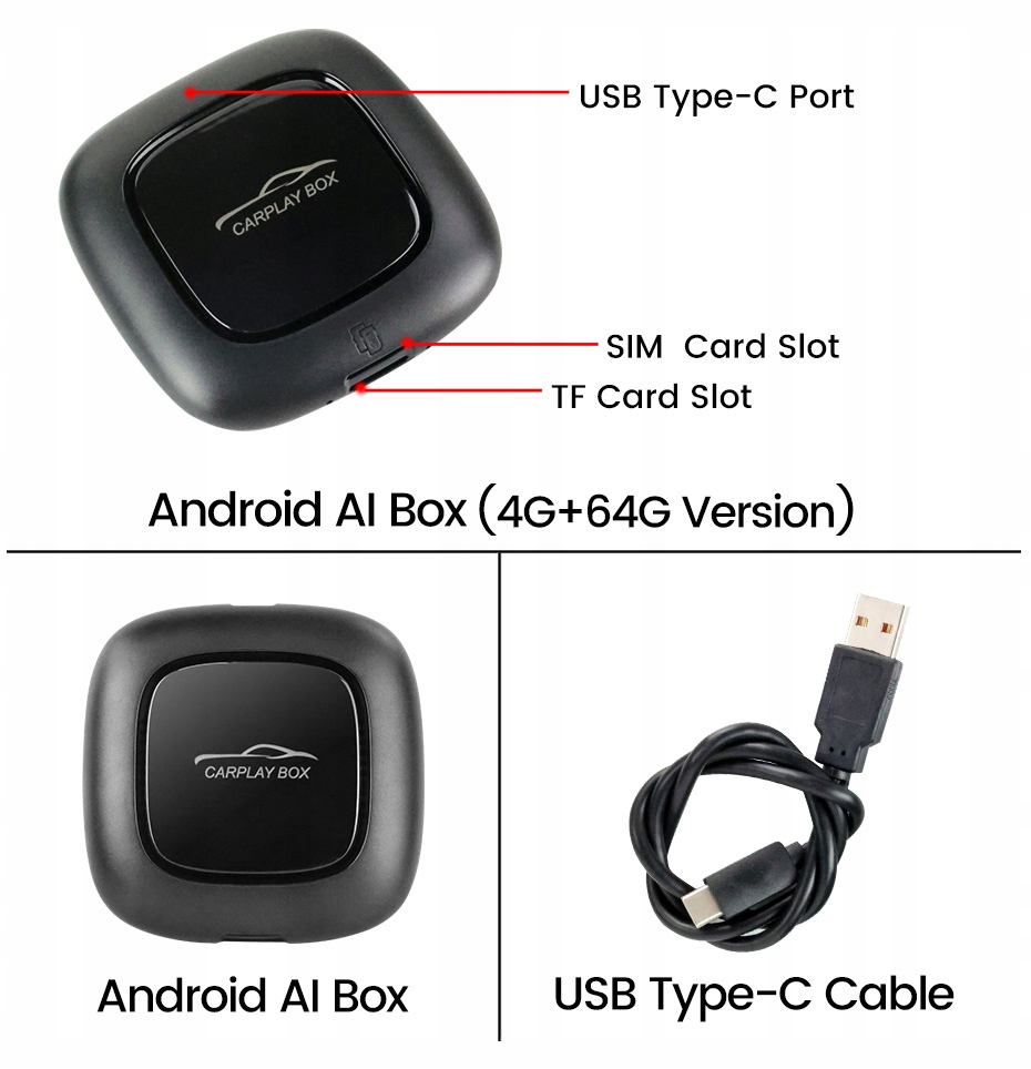 CARPLAY Wireless Carplay/Android AI BOX 4/64GB BT - Sklep