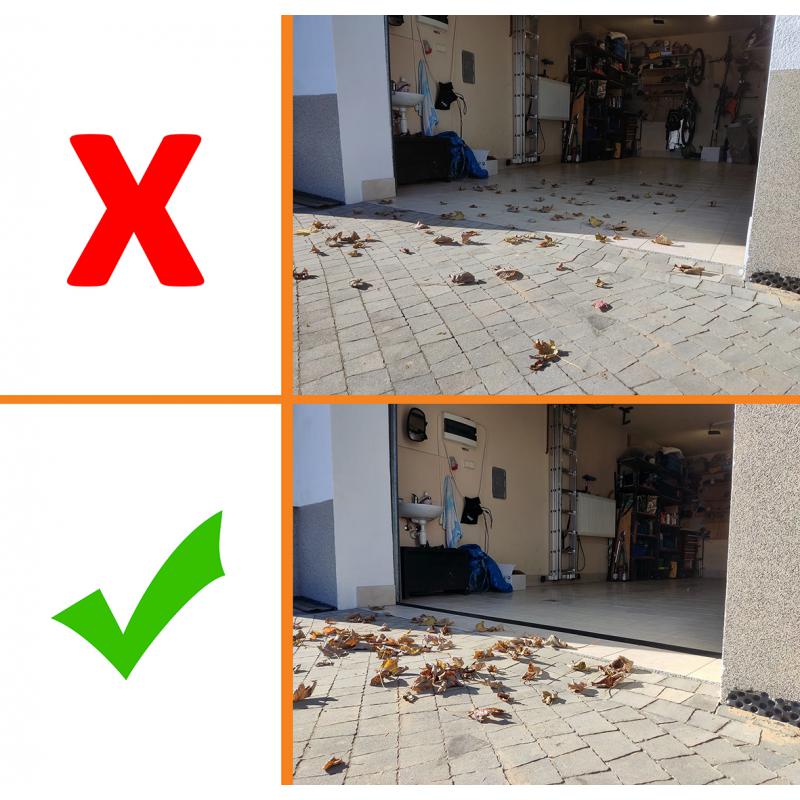 Uszczelka Garażowa Próg Bramy 75mm x 13mm 1mb Szerokość produktu 7.5 cm