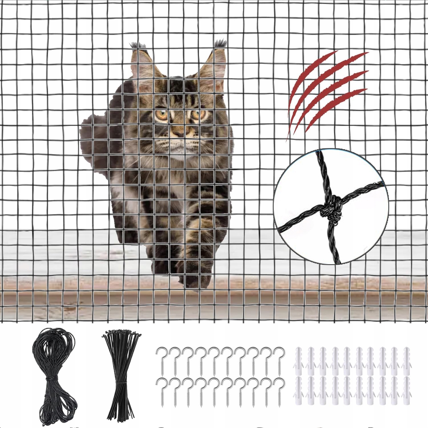 Levně Ochranná Síť Na Balkon Okna Pro Kočky Před Holuby A Ptáky 3x10 m