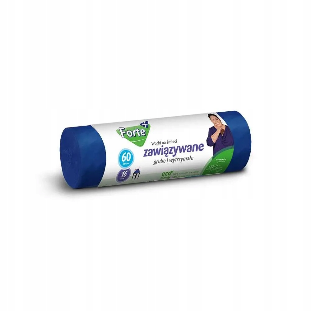 

Forte+ Worki na śmieci zawiązywane 60l blue, 16szt