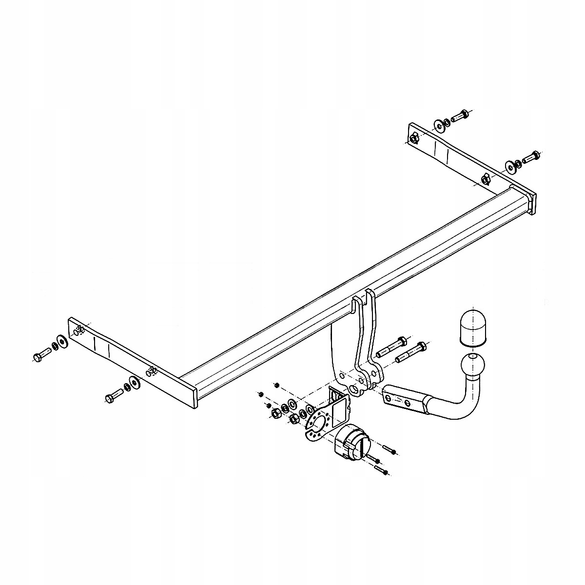 Hak holowniczy nowy do VW Golf 7 VII AU Minivan Sportsvan 14-17 Producent Steinhof