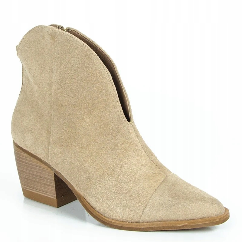 Carinii B9063 Kotníkové Boty Jarní Semišová Kůže Béžová 39