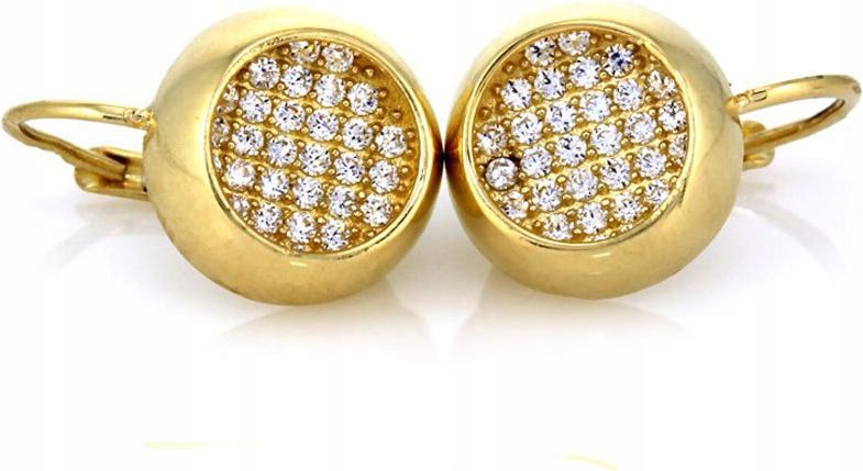 Náušnice Ze Zlata 585 Anglické Zapínání Zirkony klasický vzor 14k