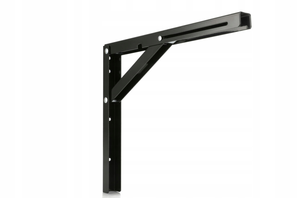 

Wspornik blatu półki składany L-400 Czarny 100 kg