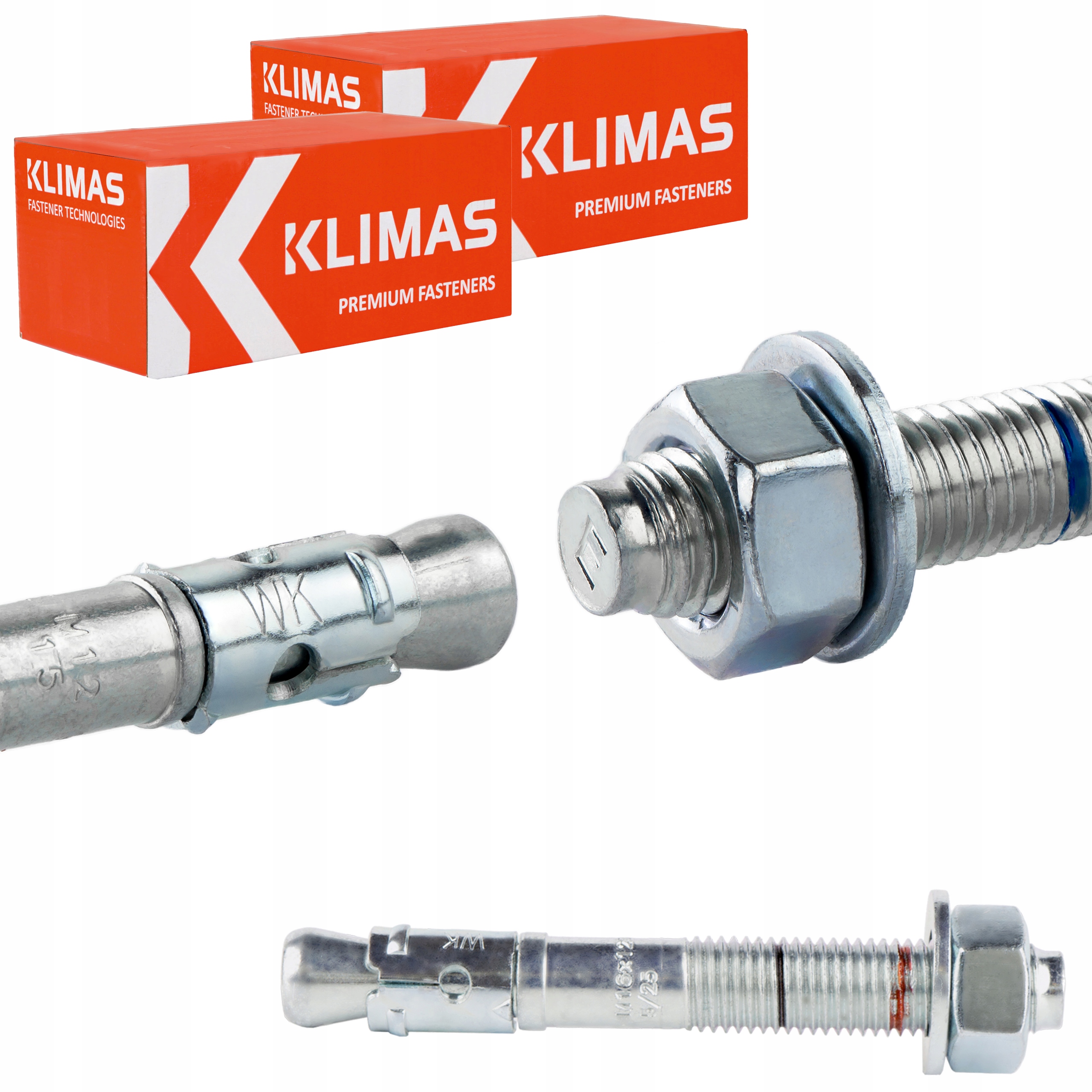 Oceľové kotvy do betónu M16 x 125 mm 50 ks mechanické Klimas Le-zn