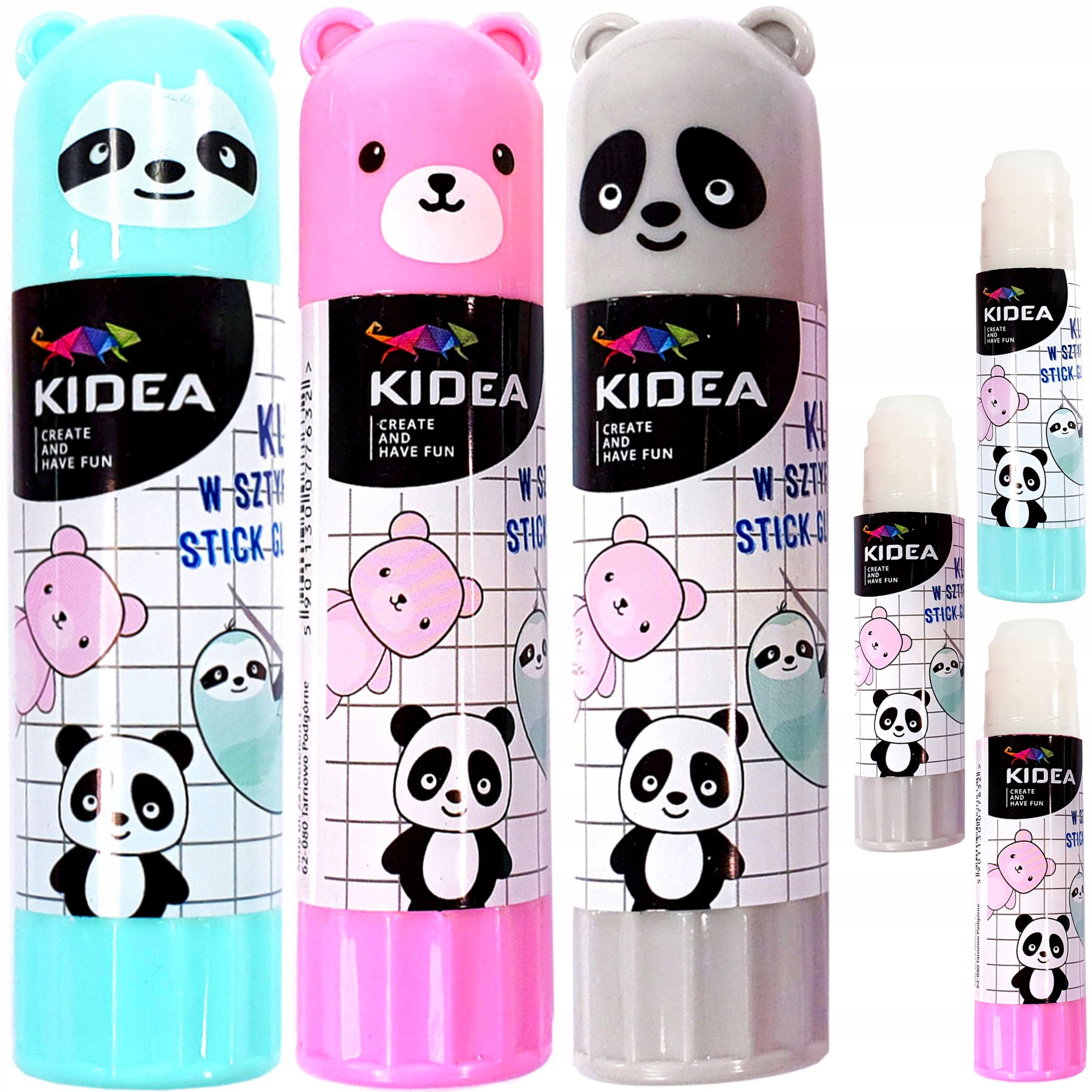 

3x Klej W Sztyfcie 15g Z Figurką Zwierzątka Kidea
