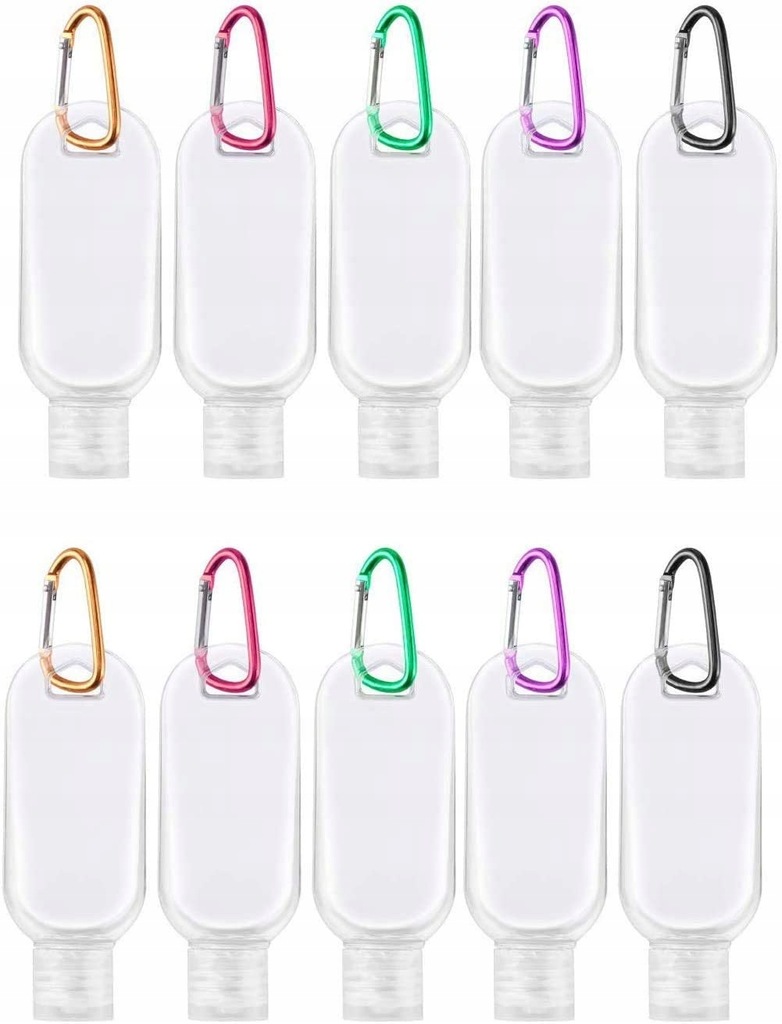 BUTELKI PODRÓŻNE PUSTE Z HACZYKAMI 50ML 20 SZTUK
