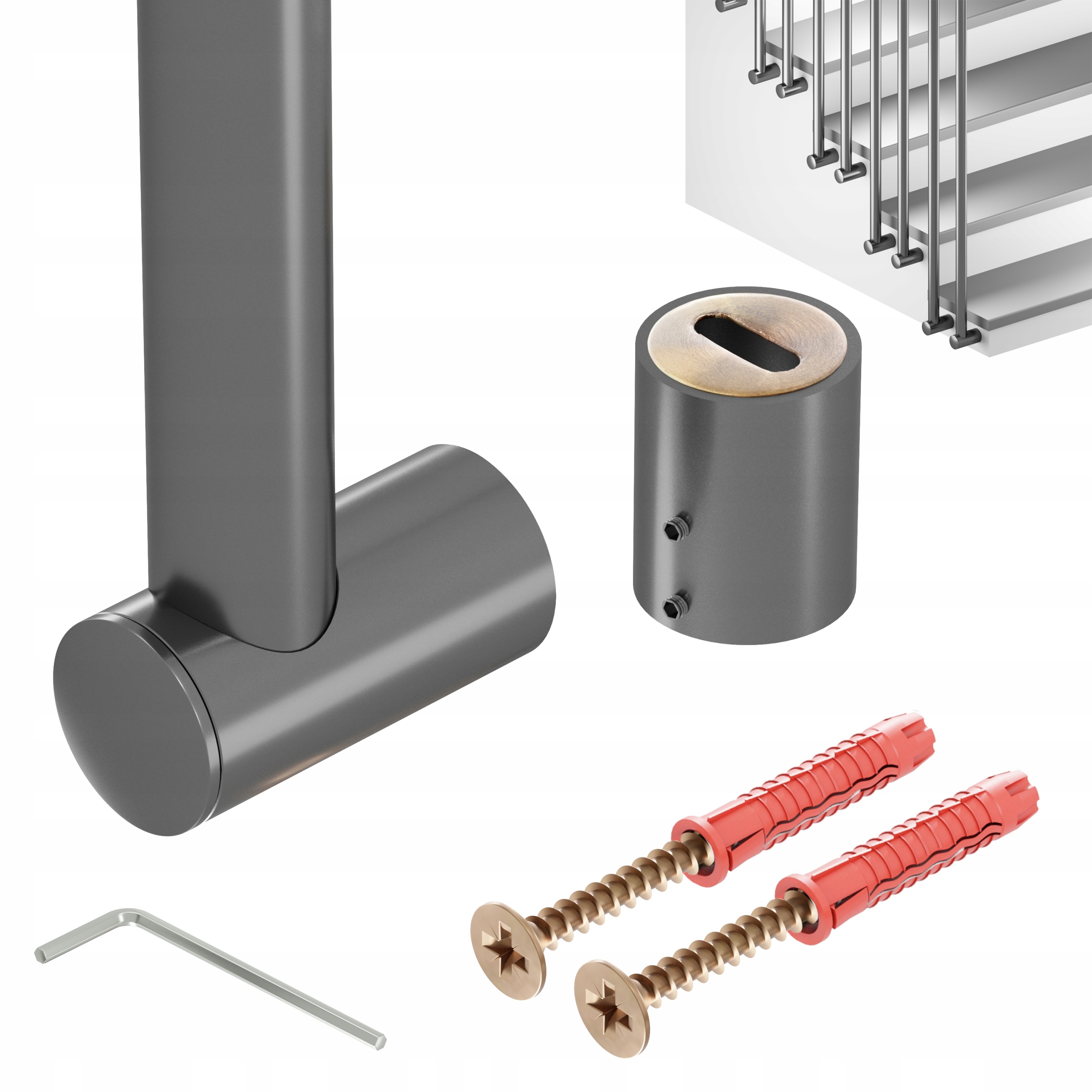 Zábradlí Na Schody Barierka Sloupek Grafit 25 mm 200 cm Harfa Sens