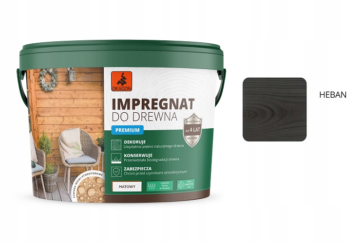 

Impregnat Do Drewna Premium Dragon 1 l Heban
