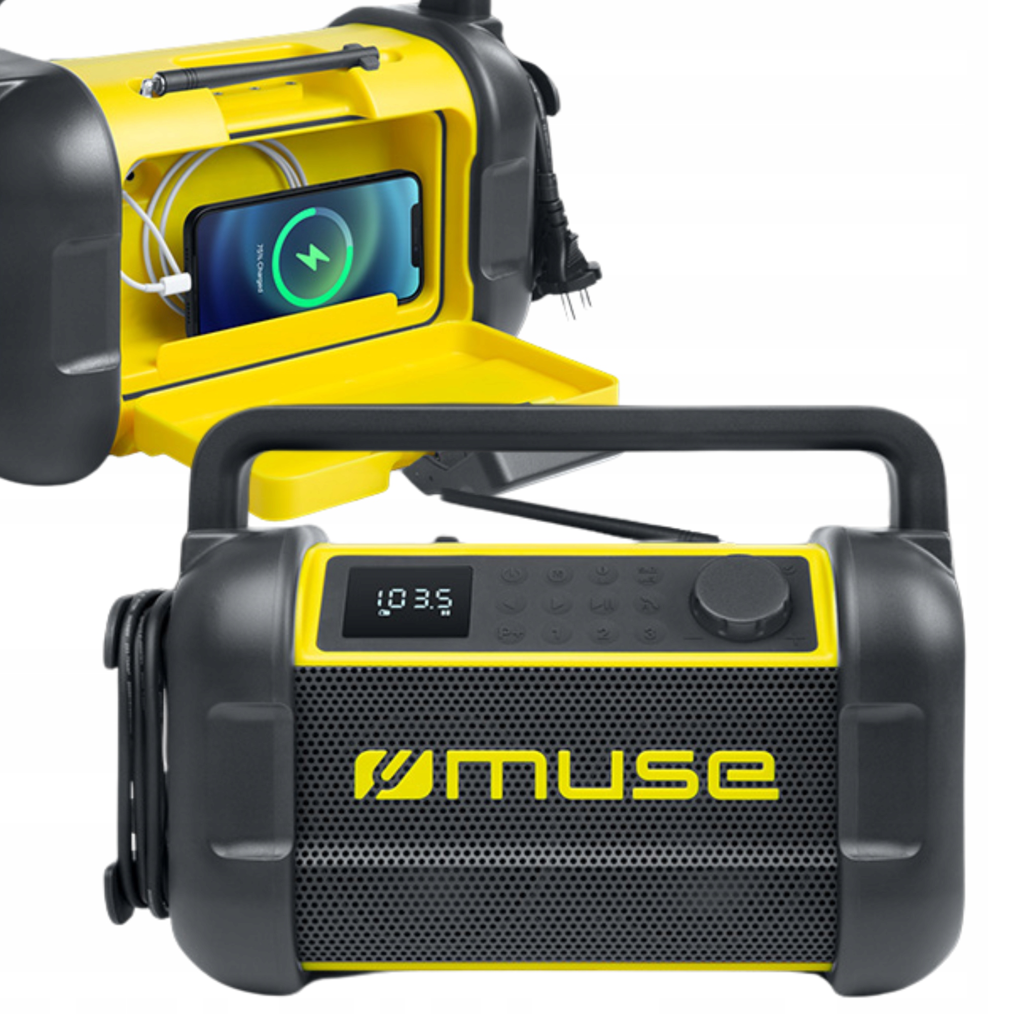 Głośnik Budowlany Roboczy Do Warsztatu Na Budowę Bluetooth Muse M-928 Bty