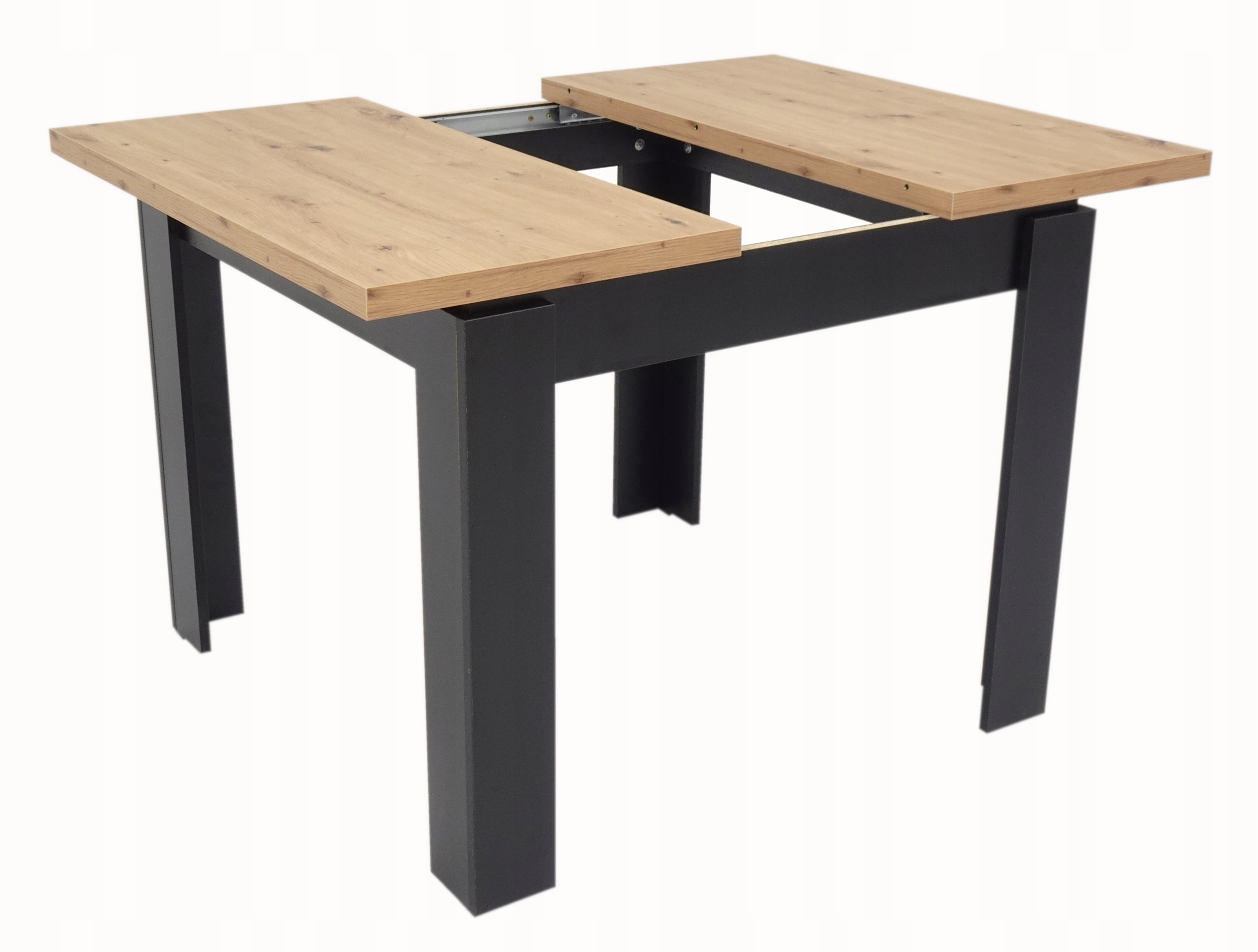 4 krzesła TAPICEROWANE +stół KWADRAT 90x90/120 DĄB Kształt blatu kwadratowy