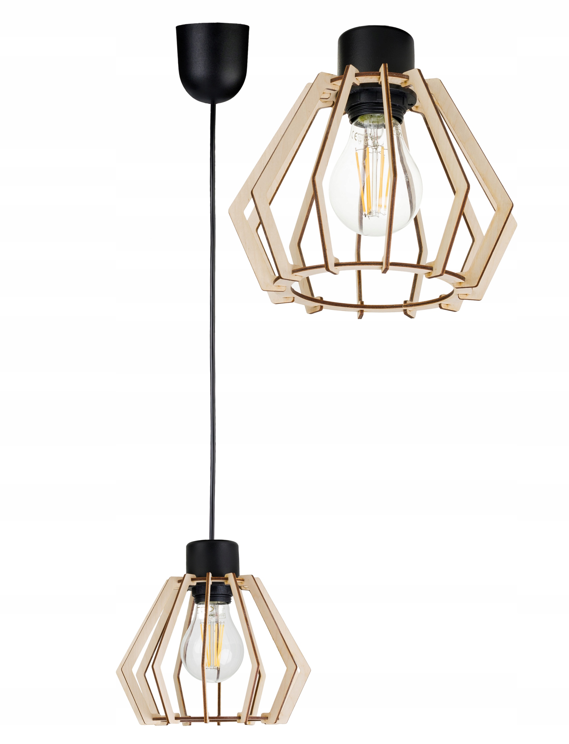 

Lampa Wisząca Zwis żyrandol sufiowa Brylant Drewno