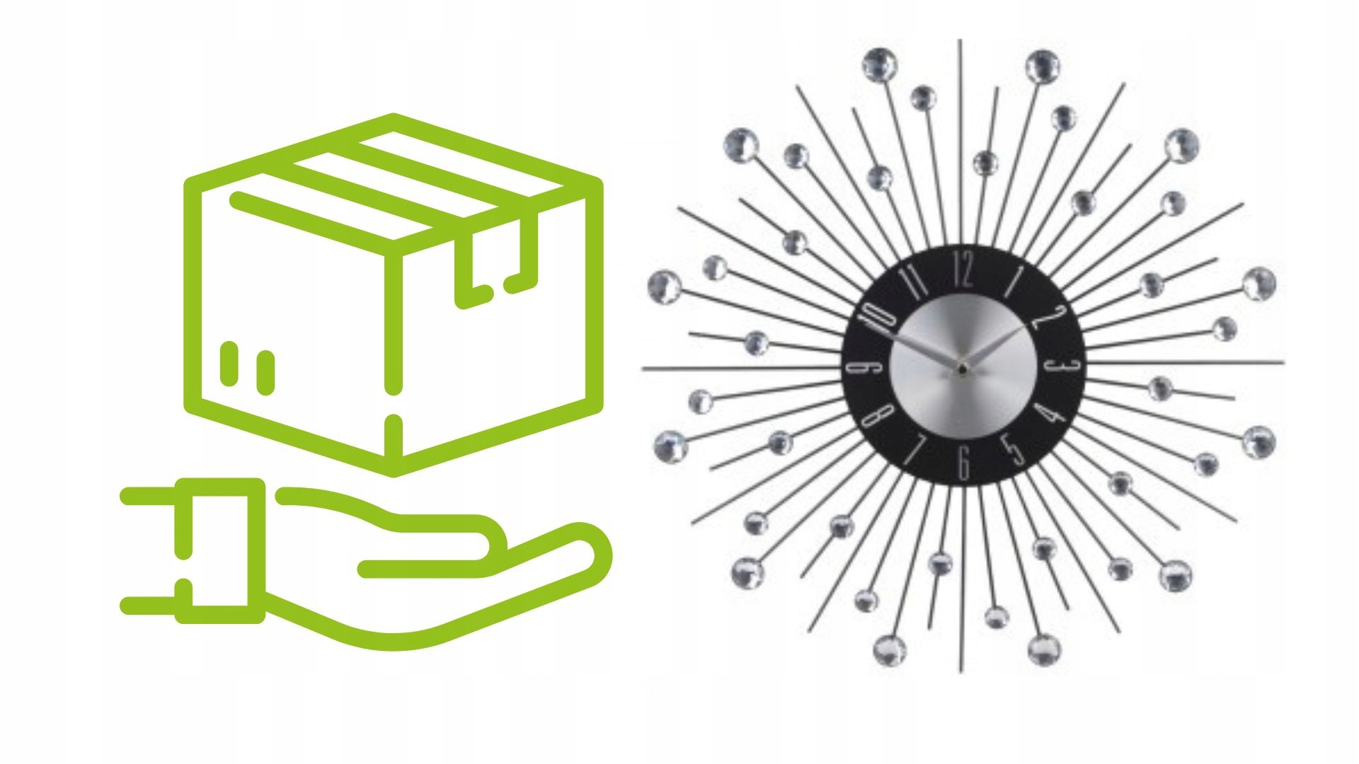 Zegar ścienny z kryształkami GLAMOUR 43cm Marka Intesi