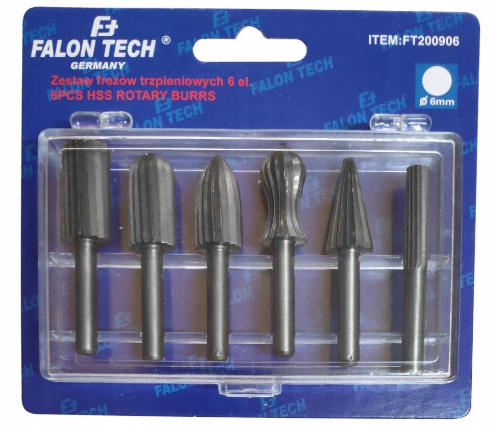 PILNIKI FREZY TRZPIENIOWE DO METALU HSS ZESTAW 6EL