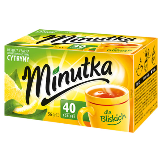 Levně Minutka Černý instantní čaj citronový, 40 sáčků ex.