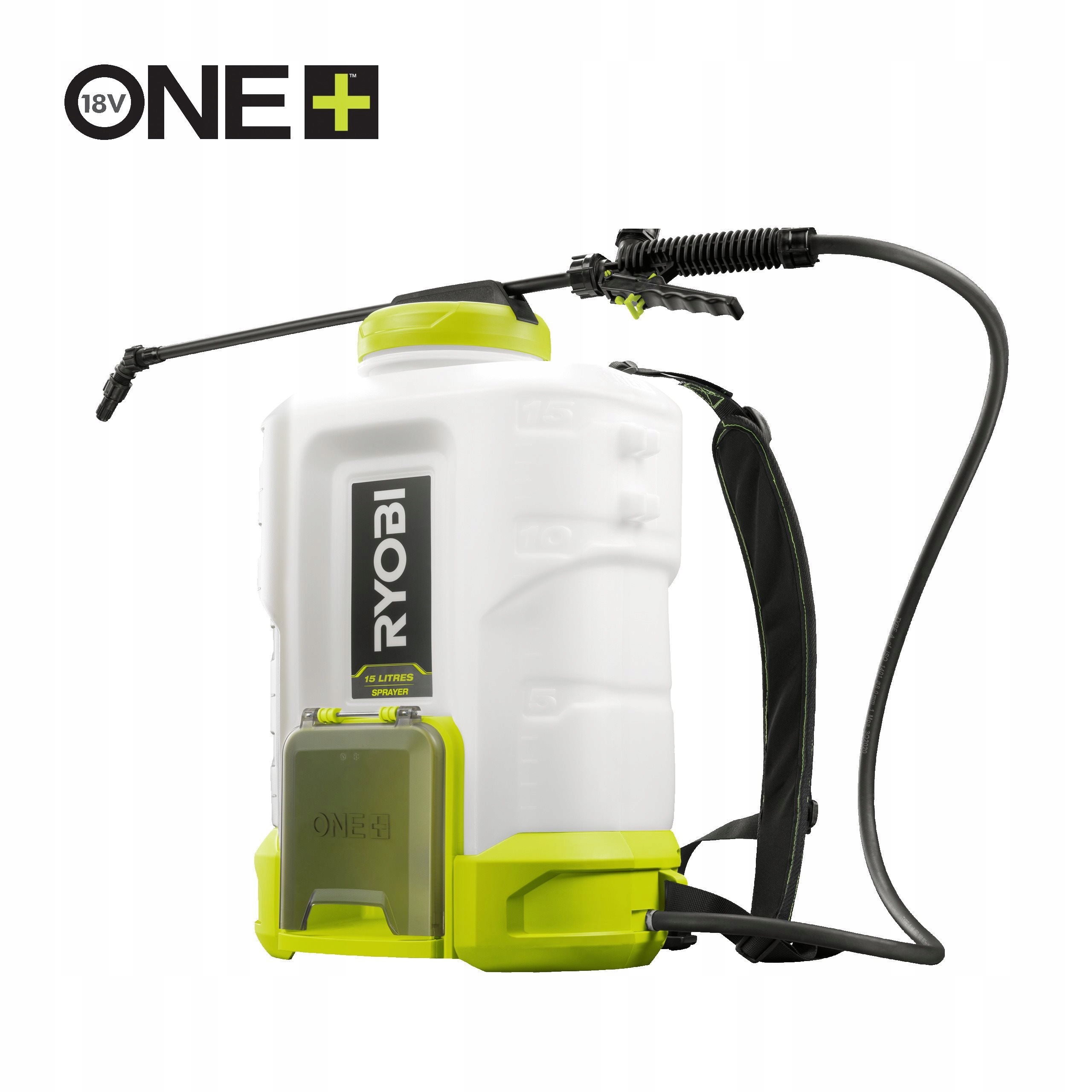 Ryobi RY18BPSB-0 18V One+ chrbtový postrekovač na burinu nádoba 15 l polstrov