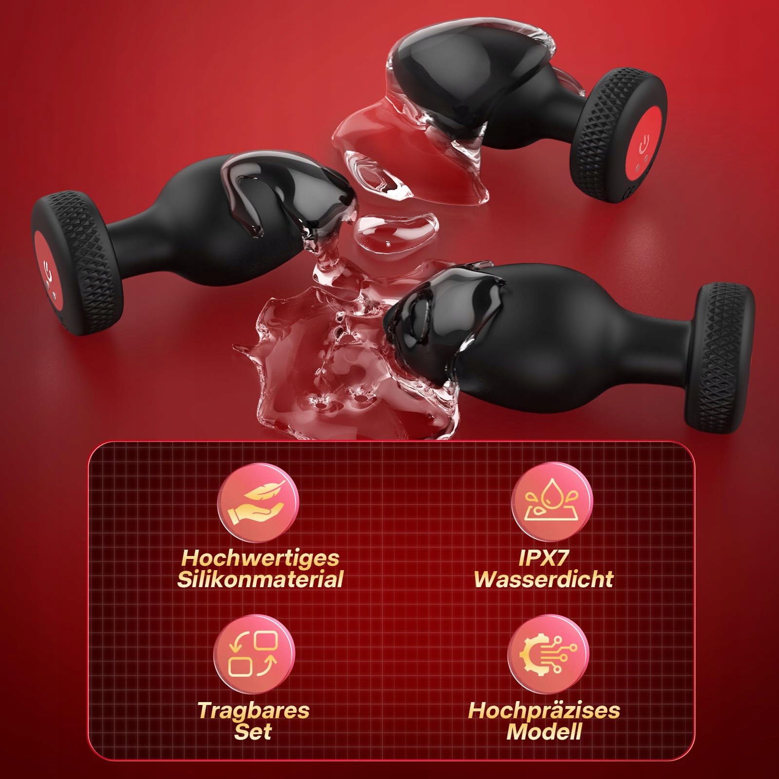 ANALPLUG Zestaw 4 Wibratory Zdalne Sterowanie Prostata Analduszka — miniatura 5