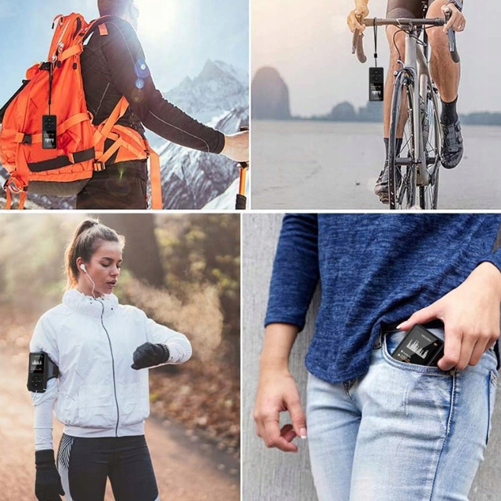 ODTWARZACZ MP3 MP4, BLUETOOTH 5.0, RADIO FM, 16 GB Załączone wyposażenie kabel USB karta pamięci słuchawki