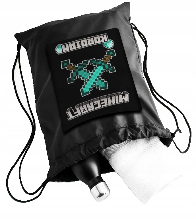 CZARNY WOREK PLECAK MINECRAFT NADRUK SZKOŁA Marka bez marki