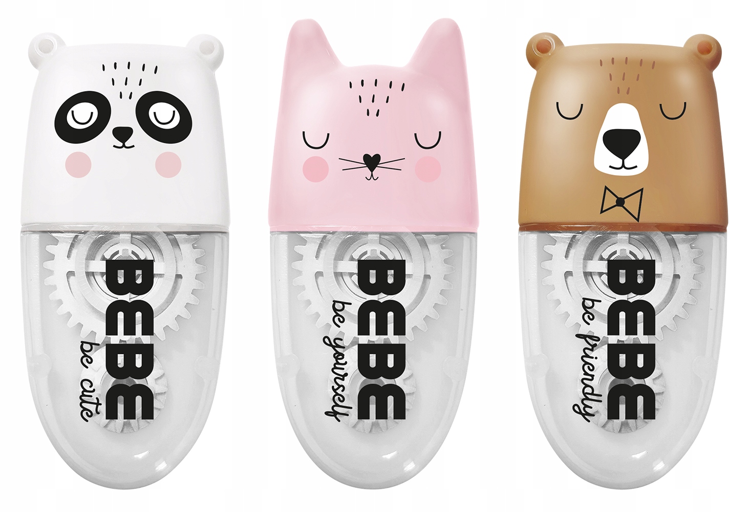 

3x Korektor Szkolny W Taśmie Animals Miś Kot Panda