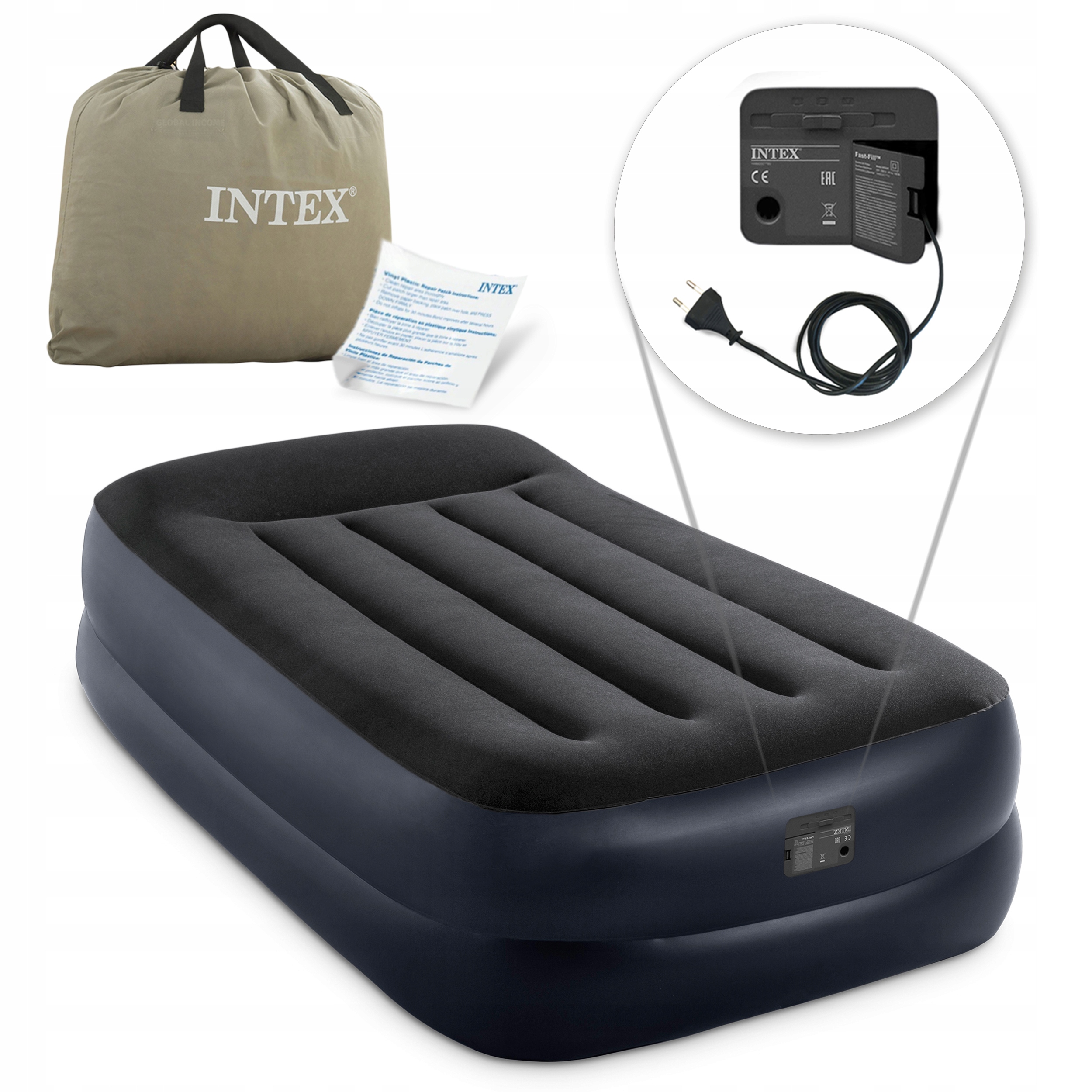 

Materac dmuchany pompka welur Intex 64122
