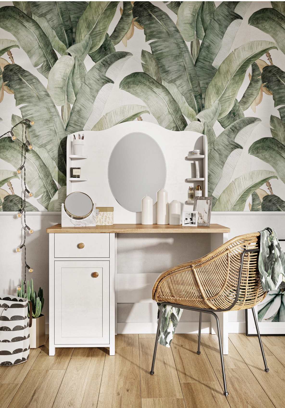 STORY Biurko MŁODZIEŻOWE z szufladą szafka białe Marka Lenart