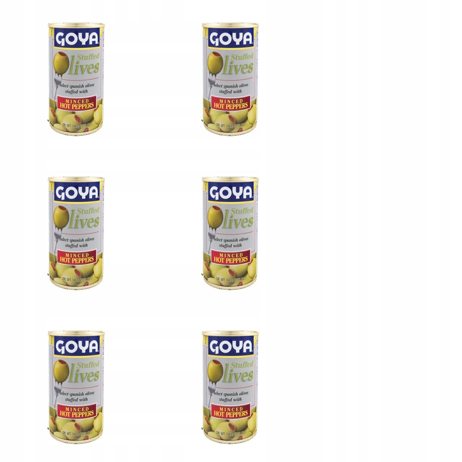 6x 350g Goya oliwki nadziewane ostrą papryką Zgrzewka