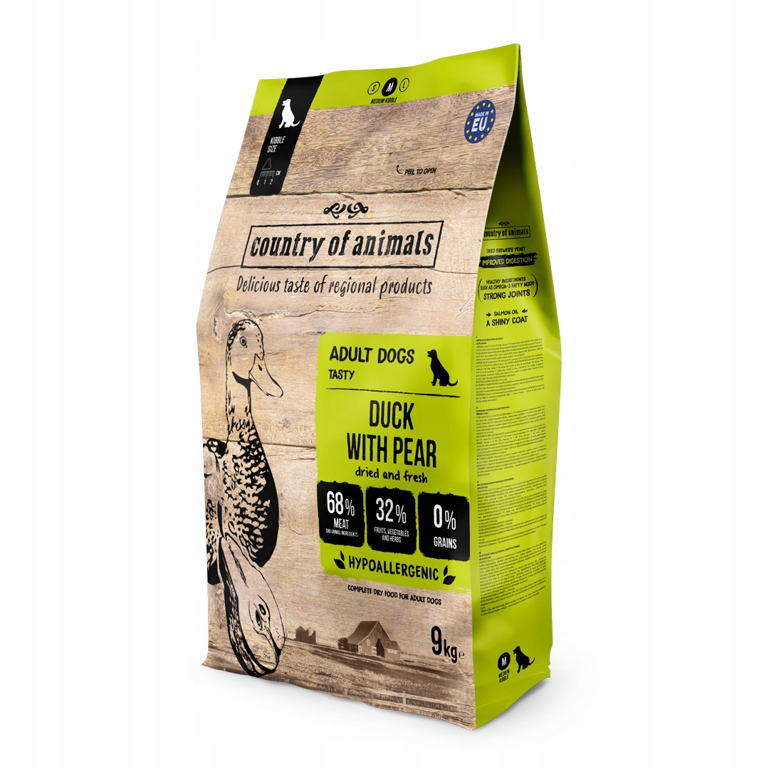Country of Animals Psí granule kachní s hruškami 9 kg