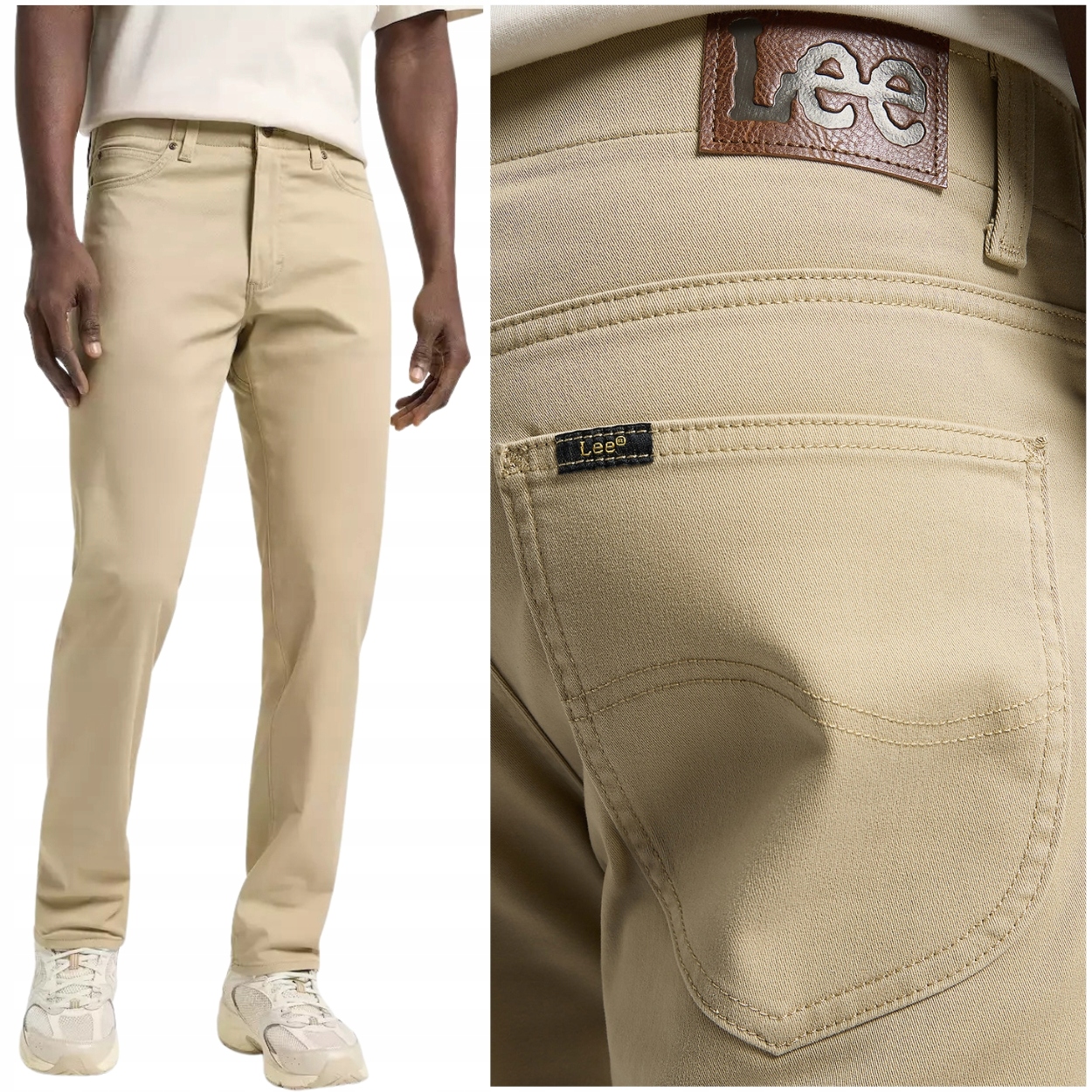 Lee Slim Fit Sand Mvp Extreme Motion přiléhavé látkové kalhoty W34 L32