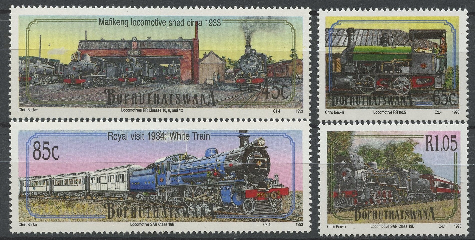 Bophuthatswana** Mi. 298-301 Kolejnictwo