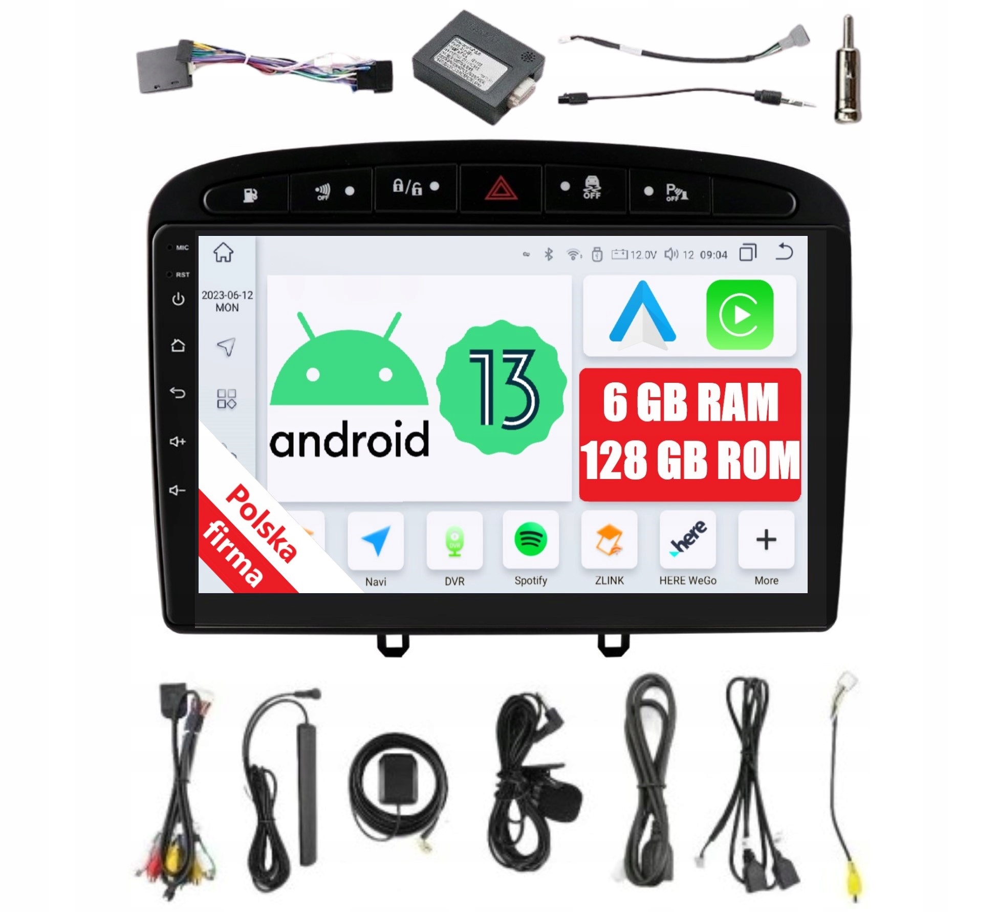 Rádio Navigácia Android Peugeot 308 308 Sw 308 CC Lte Carplay Dsp 6/128 Gb