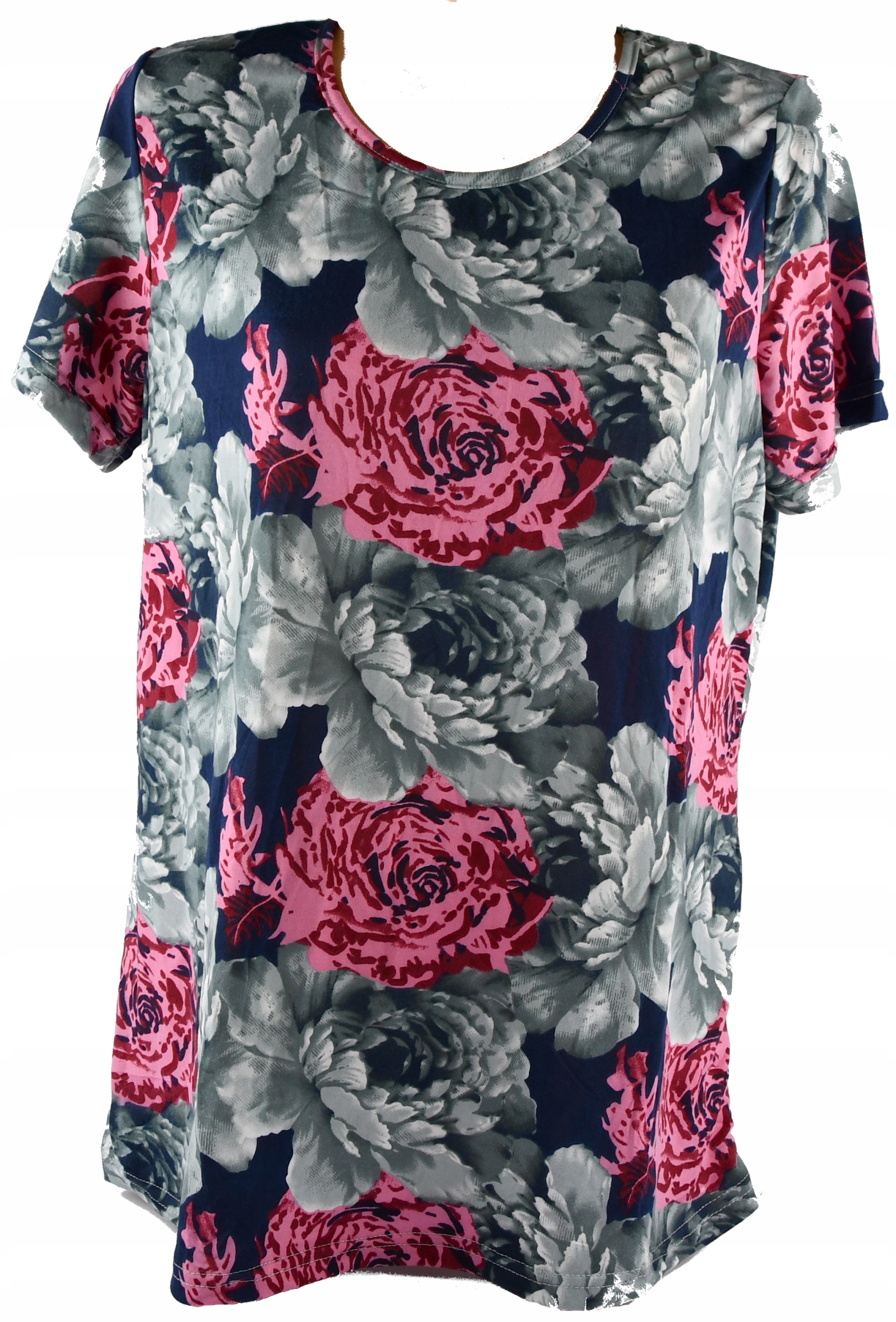 

T-shirt Koszulka Bluzka Damska Wzór Kwiaty R. XXL