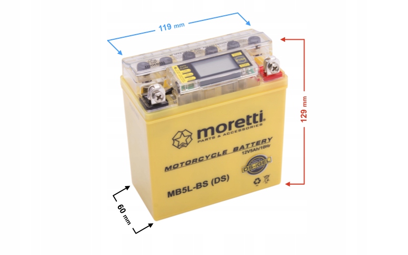 Akumulator 12V 5Ah MB5L-BS I-gel Moretti