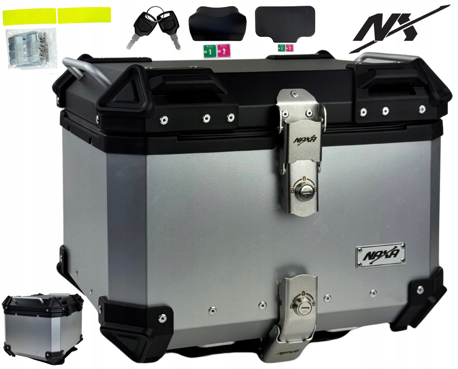 Naxa Kufřík Motocyklový Nosič 55 l Centrální Na Zadní Stranu|opěradlo