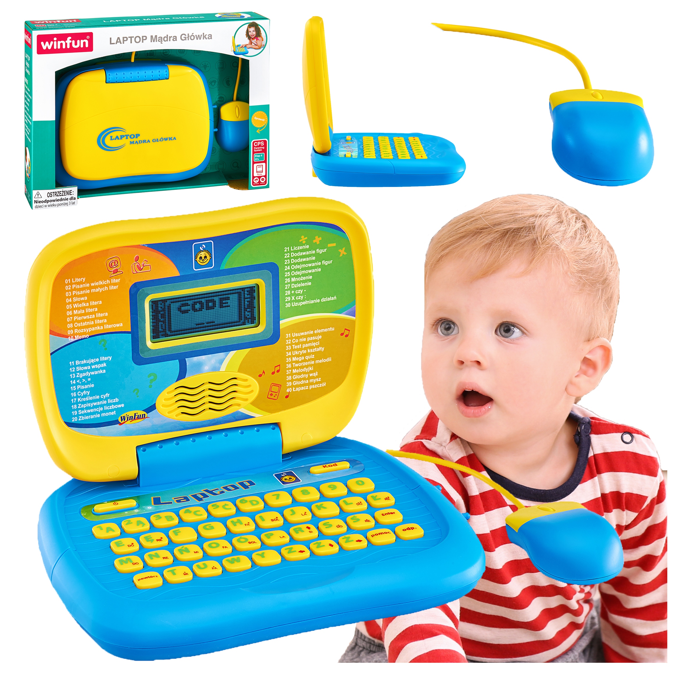 

Komputerek laptop dla dzieci edukacyjny 40zabaw