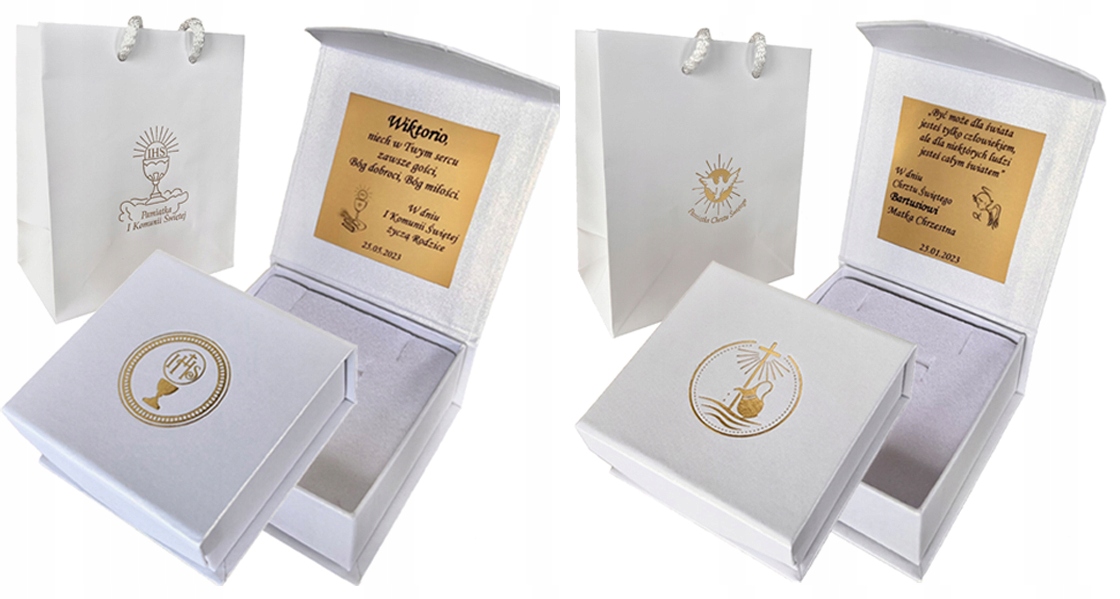 SREBRNY ŁAŃCUSZEK I MEDALIK KOMUNIJNY SERCE MATKA BOSKA SREBRO 925 40 CM Waga 3.5 g