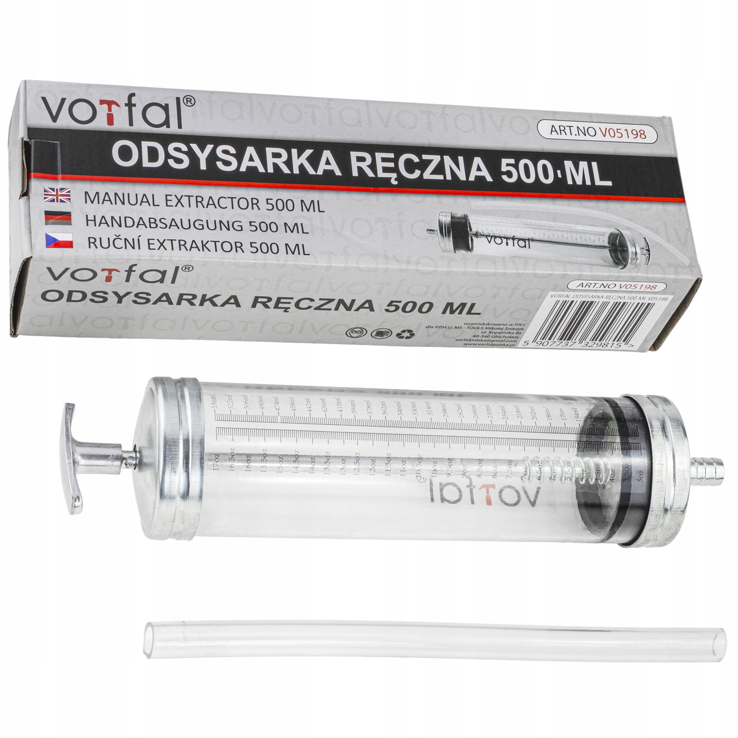 WYSYSARKA ODSYSARKA 0,5 L POMPKA OLEJU PŁYNU 500 ML STRZYKAWKA Kod producenta V05198
